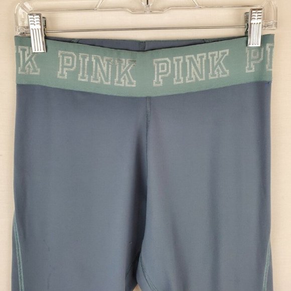 PINK Victoria's Secret Leggings Ultimate High Waist Logo Wide Band Blue SZ SMALL - Picture 4 of 13